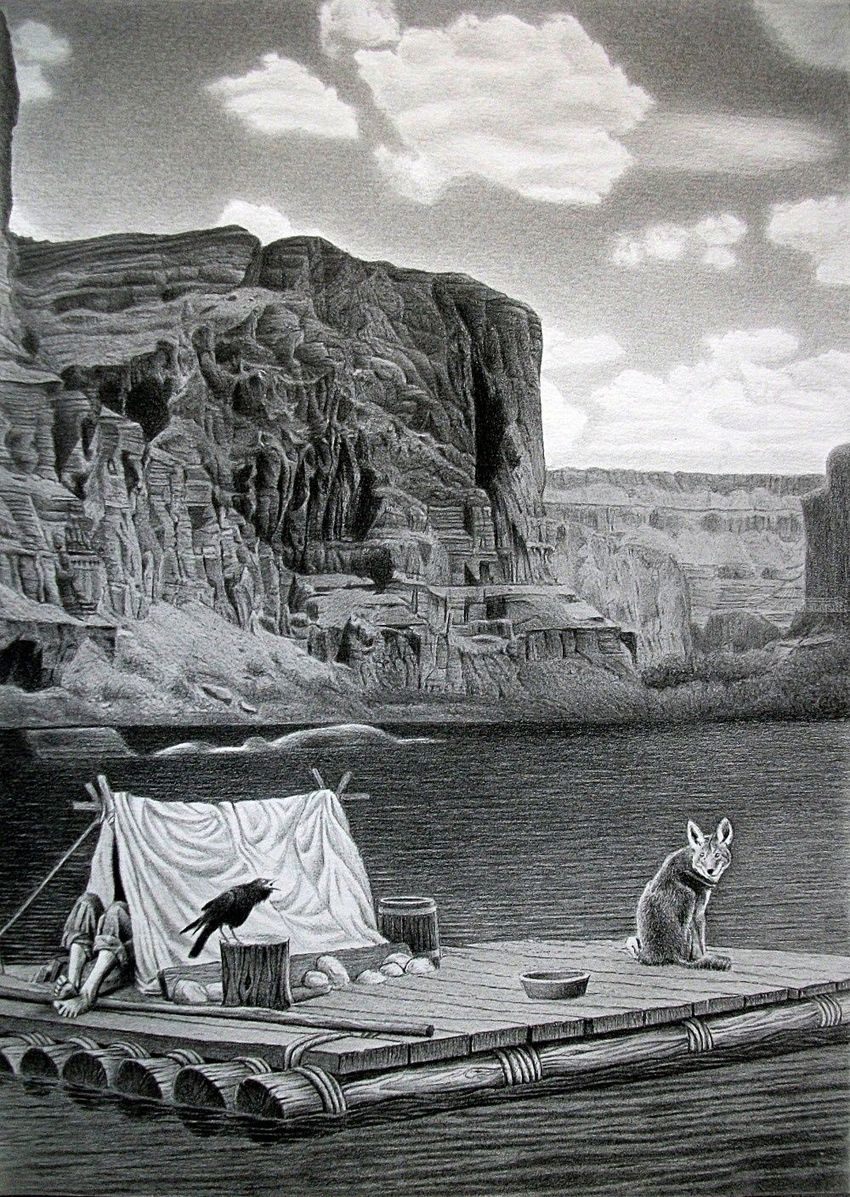 850x1197 in the grand canyon drawings sketch, illustration - Grand Canyon Drawing