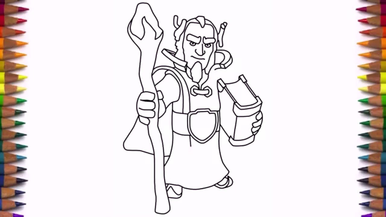 1280x720 How To Draw Clash Of Clans Characters Grand Warden Troops Hero - Grand Drawing
