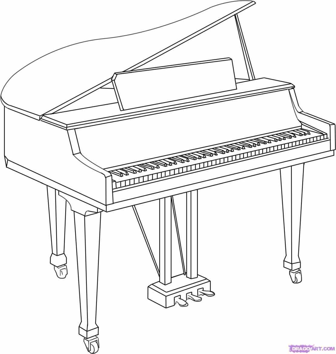 Baby Grand Piano Floor Plan Sketch Coloring Page