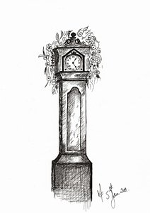 Grandfather Clock Drawing At Paintingvalley Com Explore Collection Of Grandfather Clock Drawing