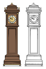 160x240 Grandfather Clock Photos, Royalty Free Images, Graphics, Vectors - Grandfather Clock Drawing