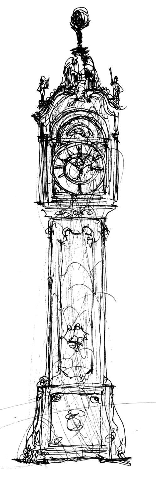 497x1544 this would be great drawn lifesize on butcher paper and hung - Grandfather Clock Drawing