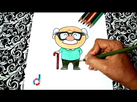 480x360 How To Draw A Grandpa - Grandfather Drawing