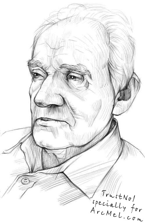 499x768 How To Draw A Grandfather Step - Grandfather Drawing