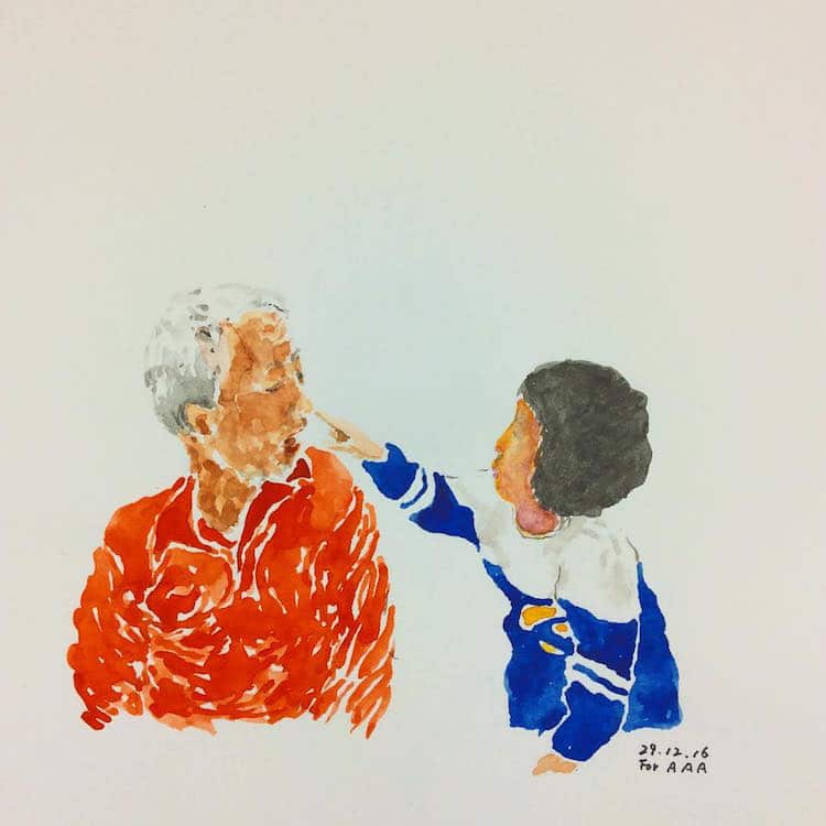 750x750 korean grandfather shares drawings on instagram for his grandchildren - Grandfather Drawing
