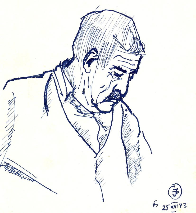 827x900 The Grandfather Drawing - Grandfather Drawing