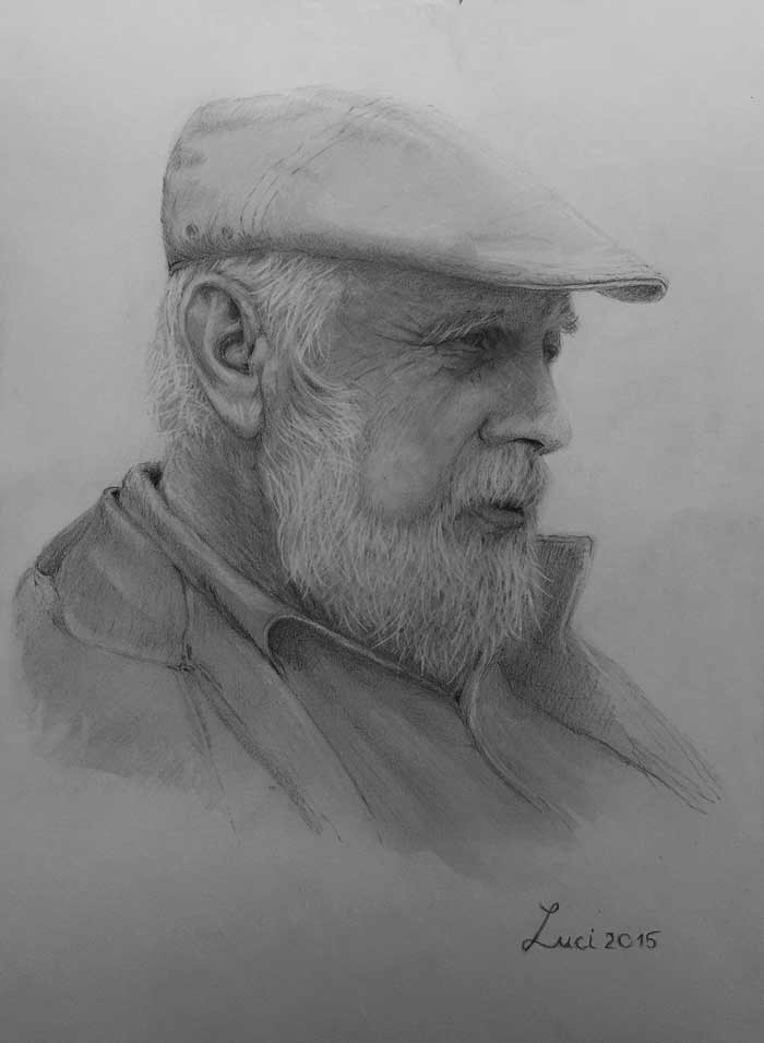 700x955 The Grandfather - Grandfather Drawing