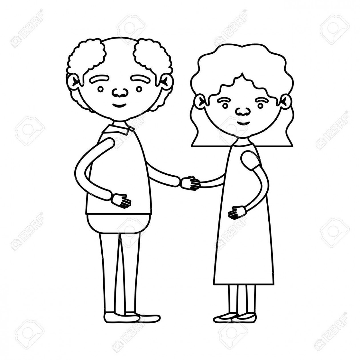 1261x1261 sketch silhouette full body couple elderly of bald grandfather - Grandfather Drawing