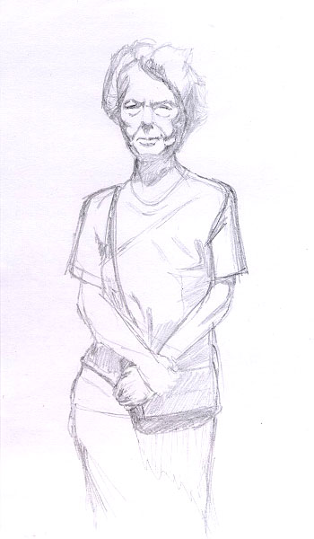 350x600 grandma walking - Grandma Drawing