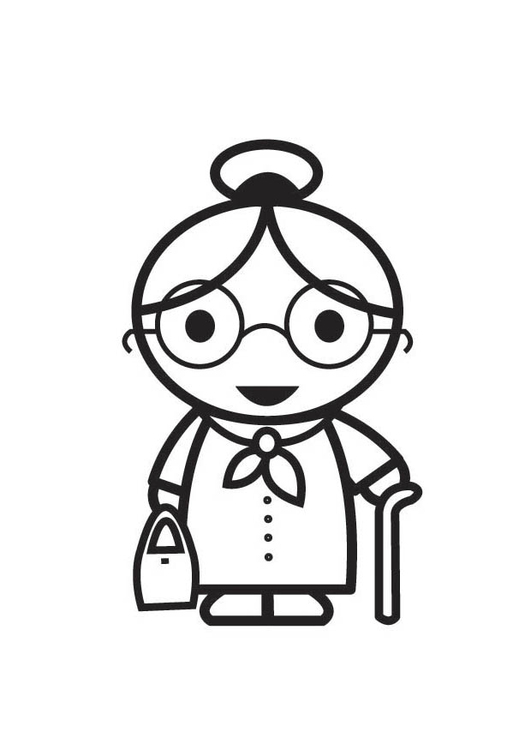 531x750 Coloring - Grandmother Drawing