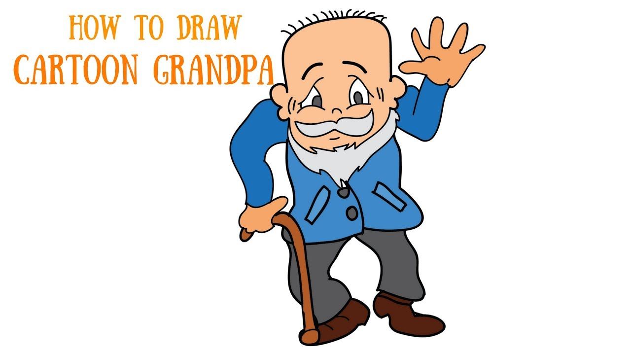 1280x720 how to draw a cartoon grandpa east step - Grandpa Drawing