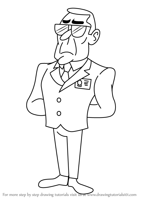 600x846 learn how to draw agent from uncle grandpa - Grandpa Drawing