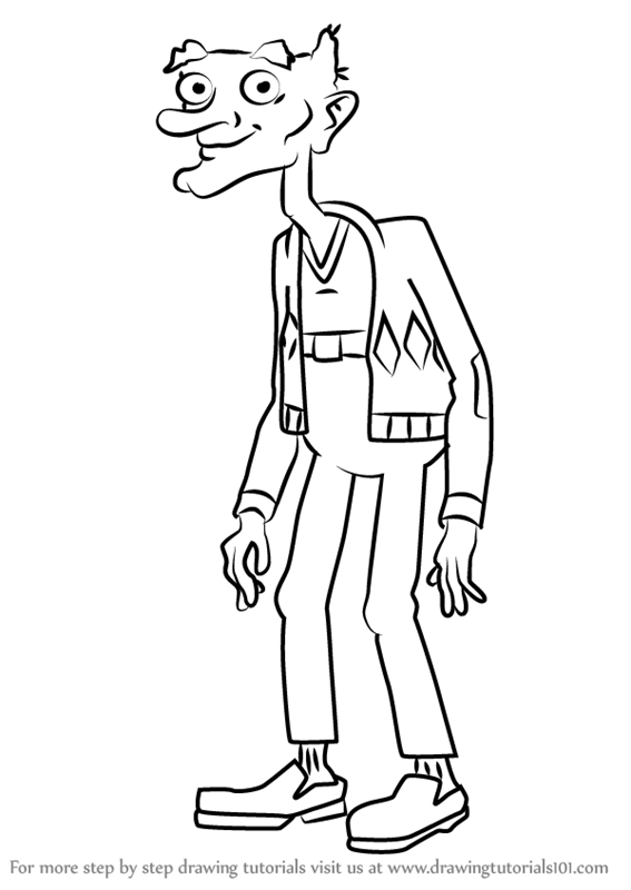 567x800 learn how to draw grandpa phil from hey arnold! - Grandpa Drawing