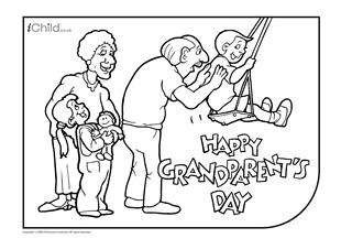 310x226 grandparents day colouring in picture - Grandparents Day Drawing