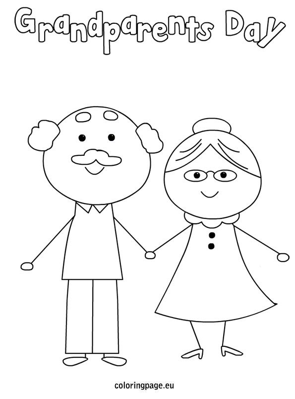 595x804 grandparents day coloring - Grandparents Day Drawing