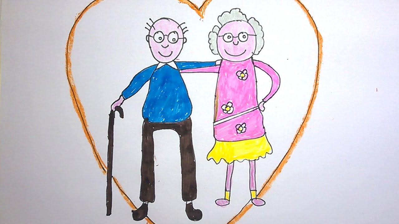 1280x720 how to draw a happy grandparents day greeting - Grandparents Day Drawing