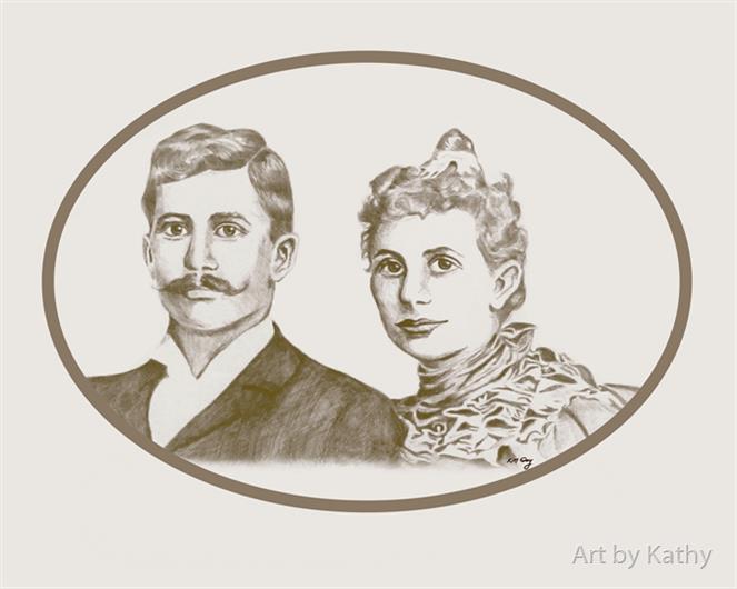 663x530 Grandparents Pen And Ink Portrait - Grandparents Drawing