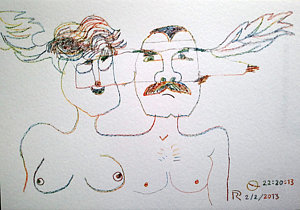 300x210 Grandparents To Be Drawing - Grandparents Drawing