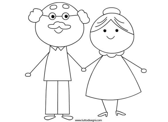 585x423 Defgrtf Grandparents Day, Grandparents - Grandparents Drawing