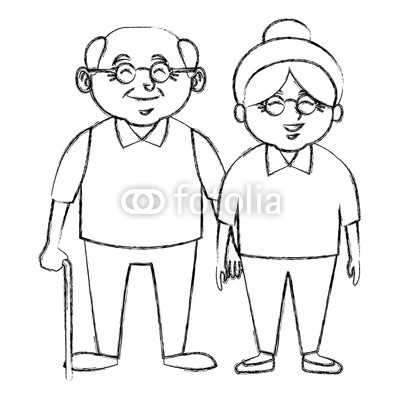 Grandparents Drawing at PaintingValley.com | Explore collection of ...