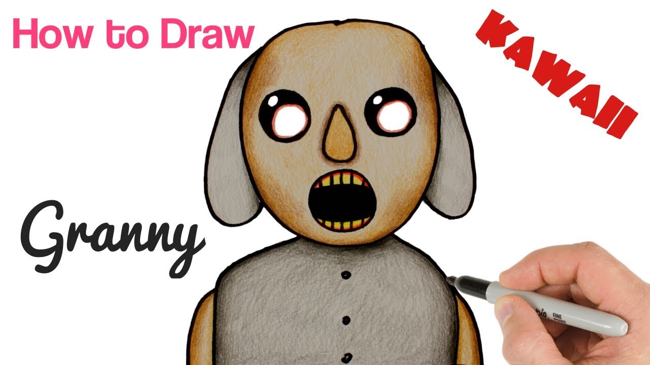 1280x720 How To Draw Granny Horror Game Cute And Easy Drawing Lessons - Granny Drawing