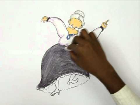 480x360 How To Draw A Cartoon Granny - Granny Drawing