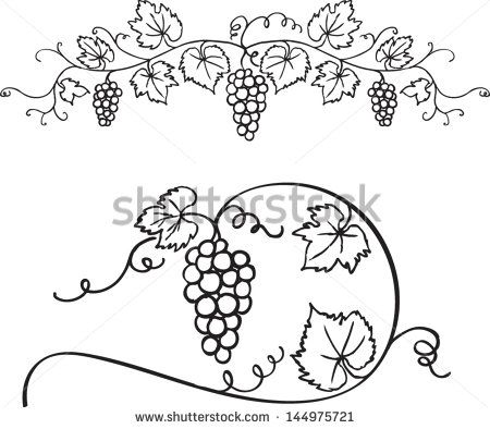 450x394 Decorative Grapes Vine Vector Ornament Fancy Embroidery - Grape Vine Drawing