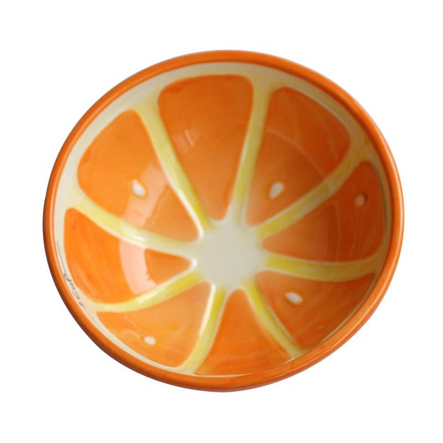 640x640 Hand Painted Colored Drawing Fruit Bowl Rice Salad Dessert Ceramic - Grapefruit Drawing