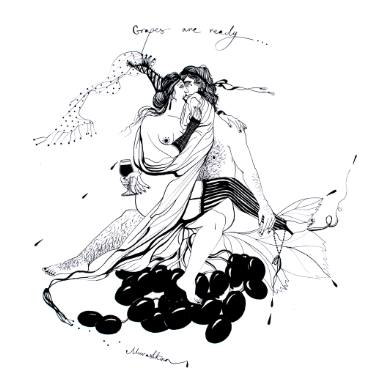 375x375 The Grapes Are Ready! Drawing - Grapes Drawing