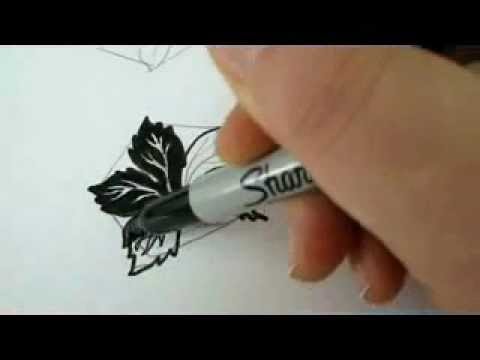 480x360 How To Draw Leaves - Grapes Leaves Drawing