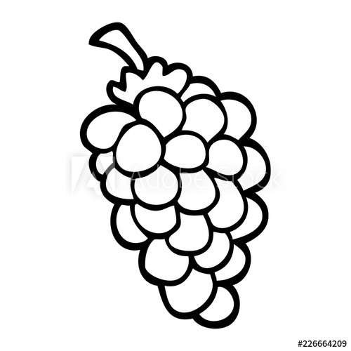 500x500 Line Drawing Cartoon Bunch Of Grapes - Grapes Line Drawing