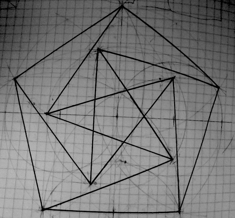 753x700 Ruler And Compass Construction Of The Unit Distance Petersen Graph - Graph Drawing