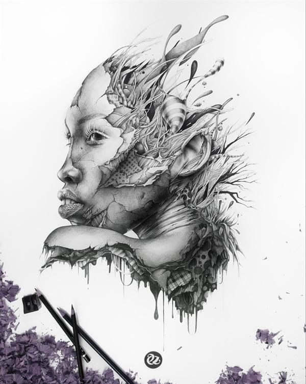 600x754 Drawing Ideas Wallpapers Torn Fabric Flesh Sketches - Graphic Drawing