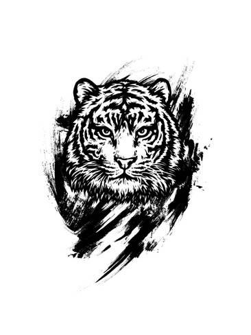366x488 bengal tiger graphic drawing poster - Graphic Drawing