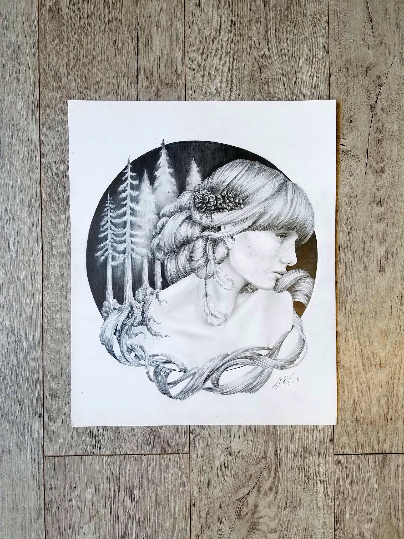 1536x2048 Winter - Graphite Drawing