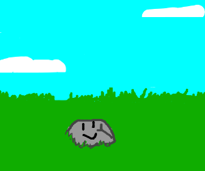 300x250 a happy little rock in a grass field drawing - Grass Field Drawing