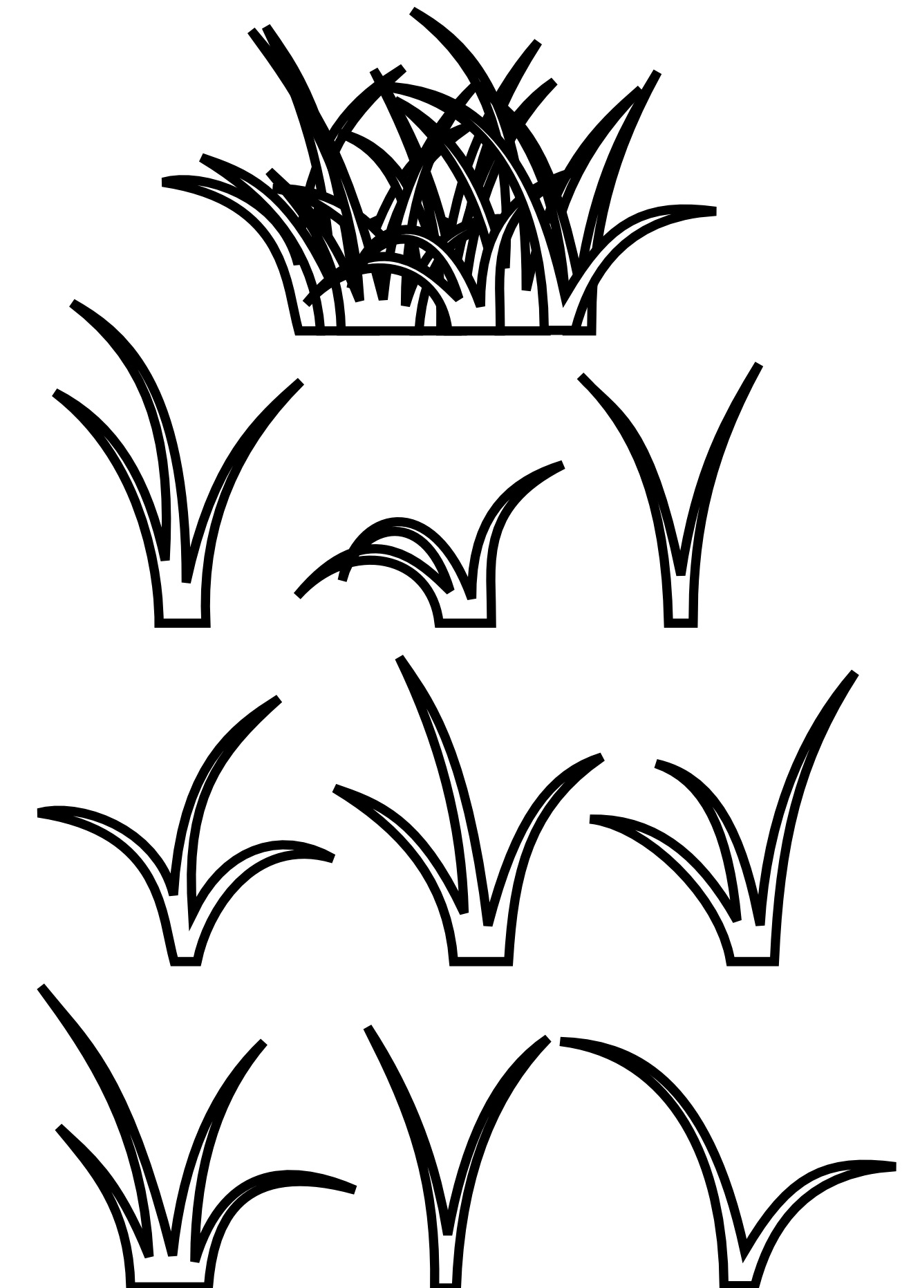 1331x1863 grass black white line art scalable vector graphics patterns - Grass Line Drawing
