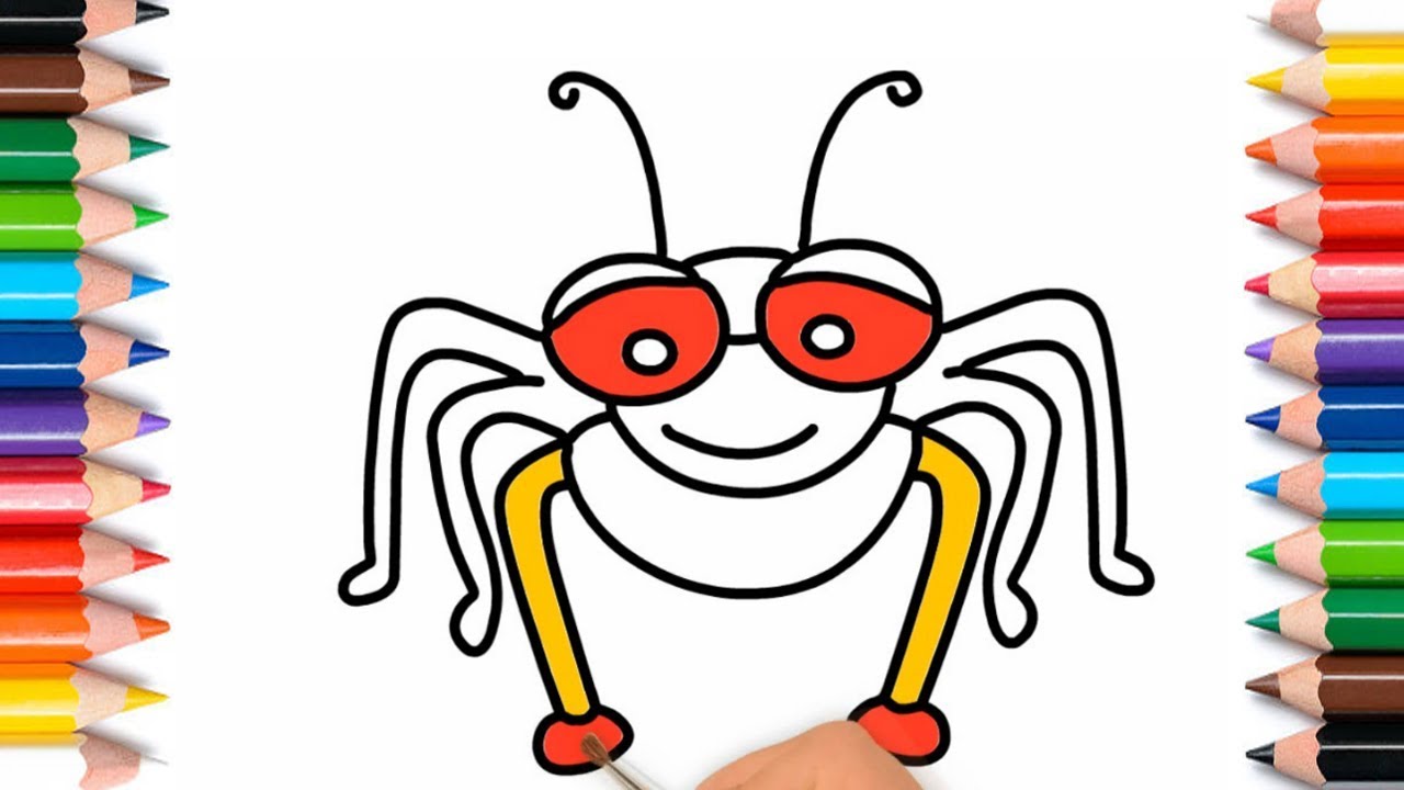 1280x720 how to draw a grasshopper step - Grasshopper Drawing For Kids