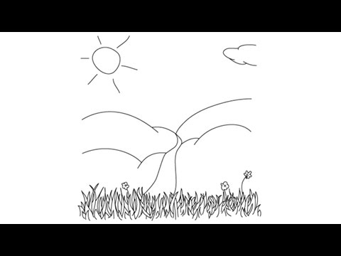 480x360 how to draw grass - Grassland Drawing