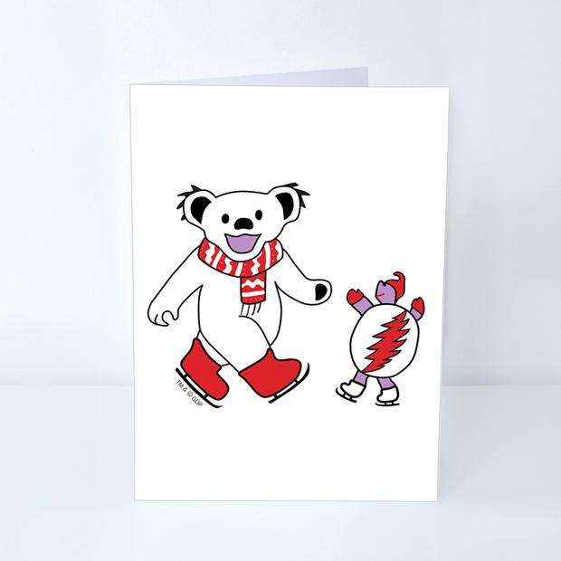620x620 grateful dead ice skating bear terrapin greeting card little - Grateful Dead Bear Drawing