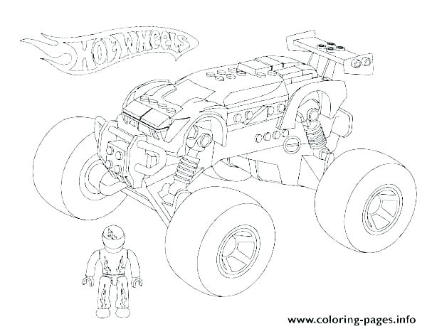 600x463 Free Printable Monster Truck Colouring Pages Coloring - Grave Digger Drawing