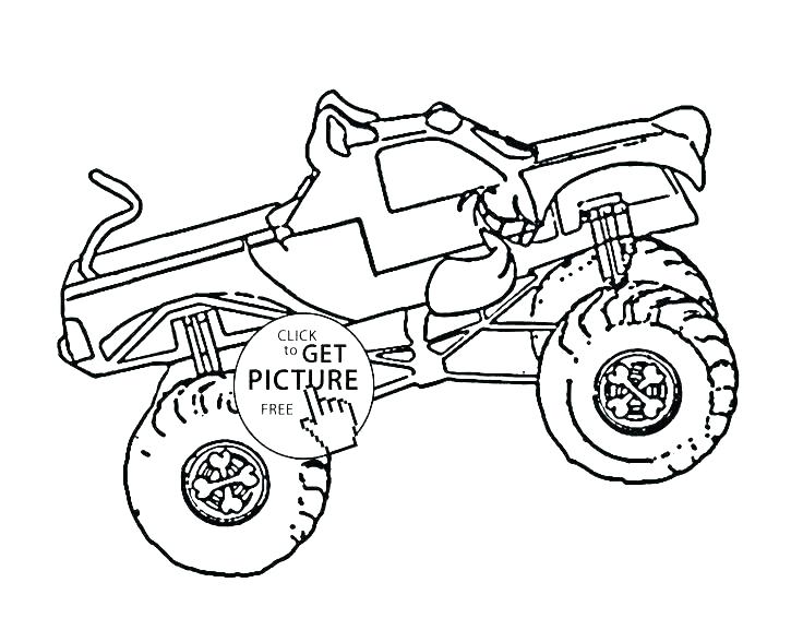 736x588 grave digger coloring - Grave Digger Monster Truck Drawing