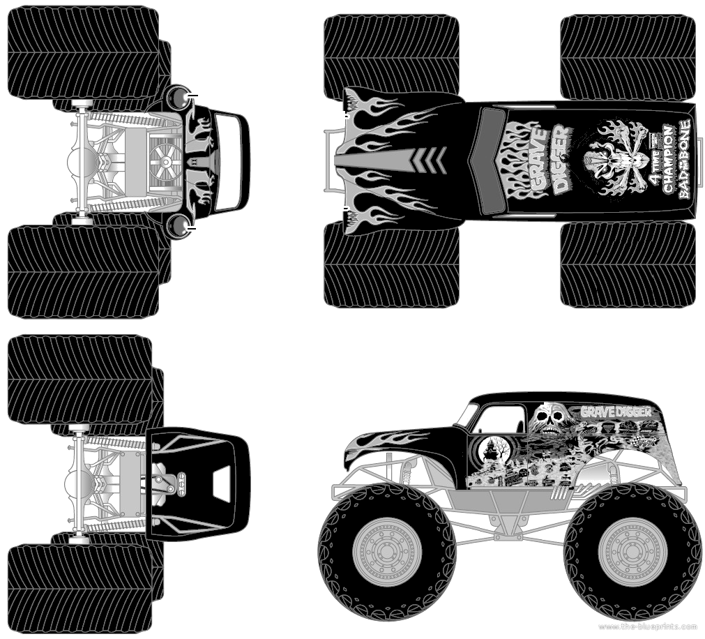 Чертеж монстр трак