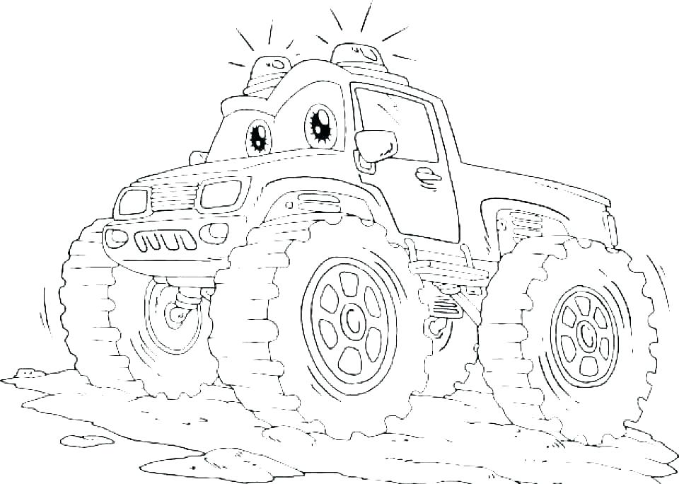 960x684 monster truck color pages grave digger monster truck coloring - Grave Digger Monster Truck Drawing