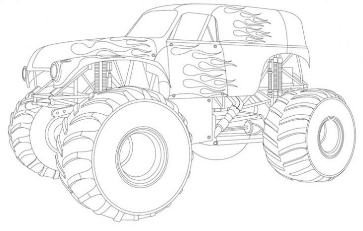 Grave Digger Monster Truck Drawing at PaintingValley.com | Explore