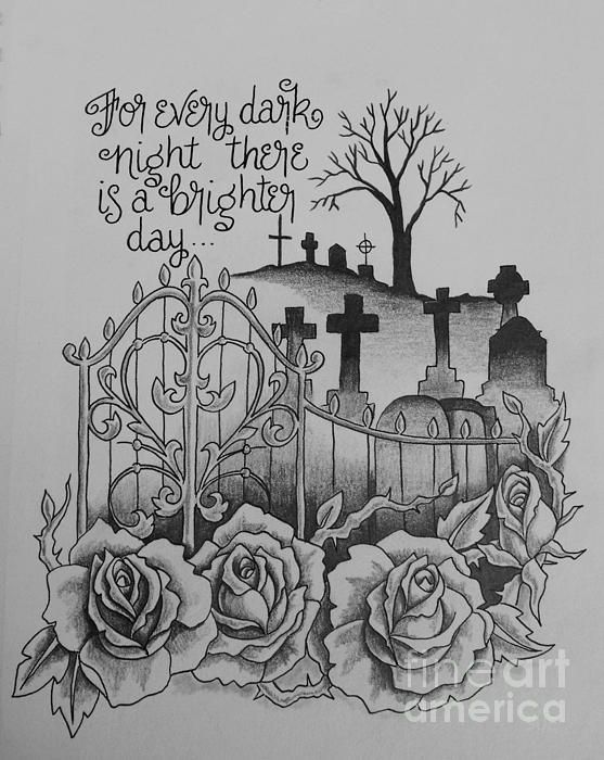 557x700 Saying, Tattoo, Grave, Cemetery, Rose, Pencil, Greyscale, Art - Grave Drawing