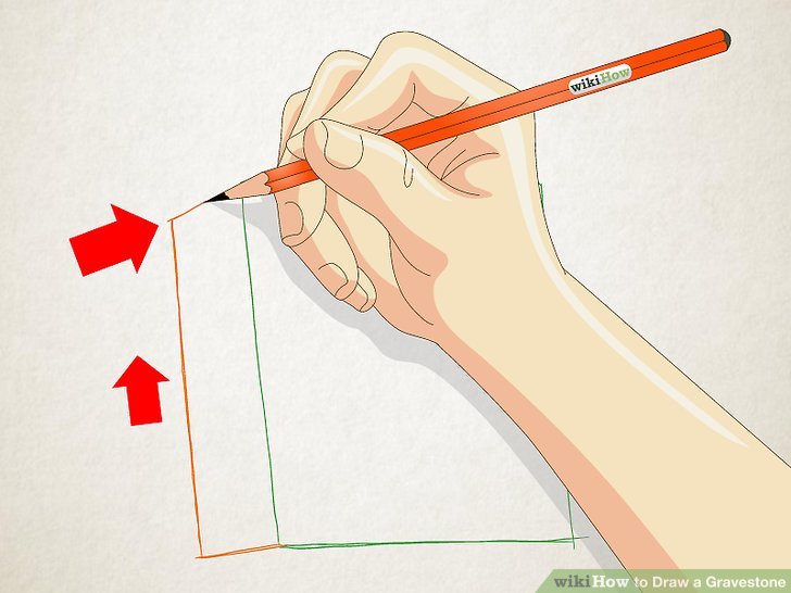 728x546 how to draw a gravestone steps - Gravestone Drawing