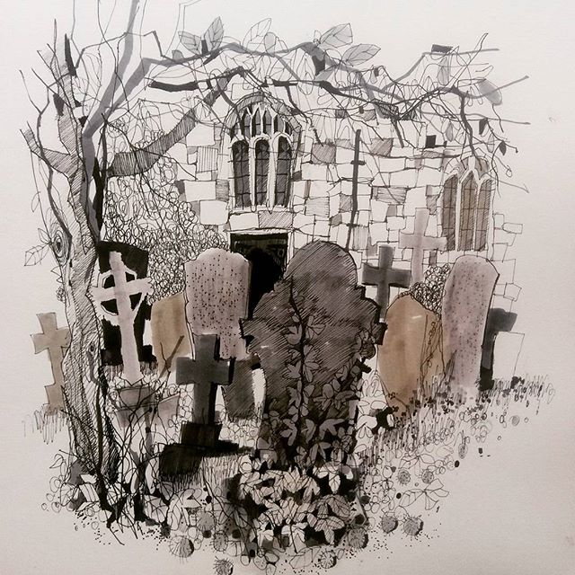 640x640 Graveyard Drawing Beautiful Art Drawing Skill - Graveyard Drawing