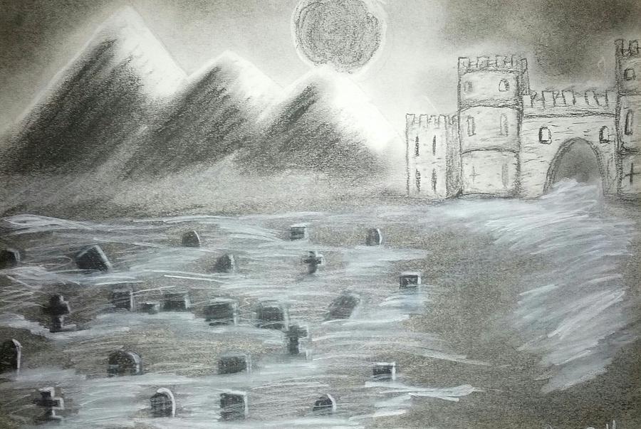 900x603 Graveyard Drawing - Graveyard Drawing