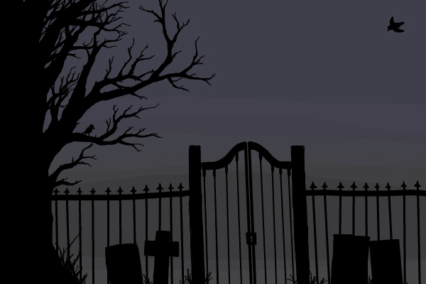 600x400 Graveyard A Black White Speedpaint Drawing - Graveyard Drawing